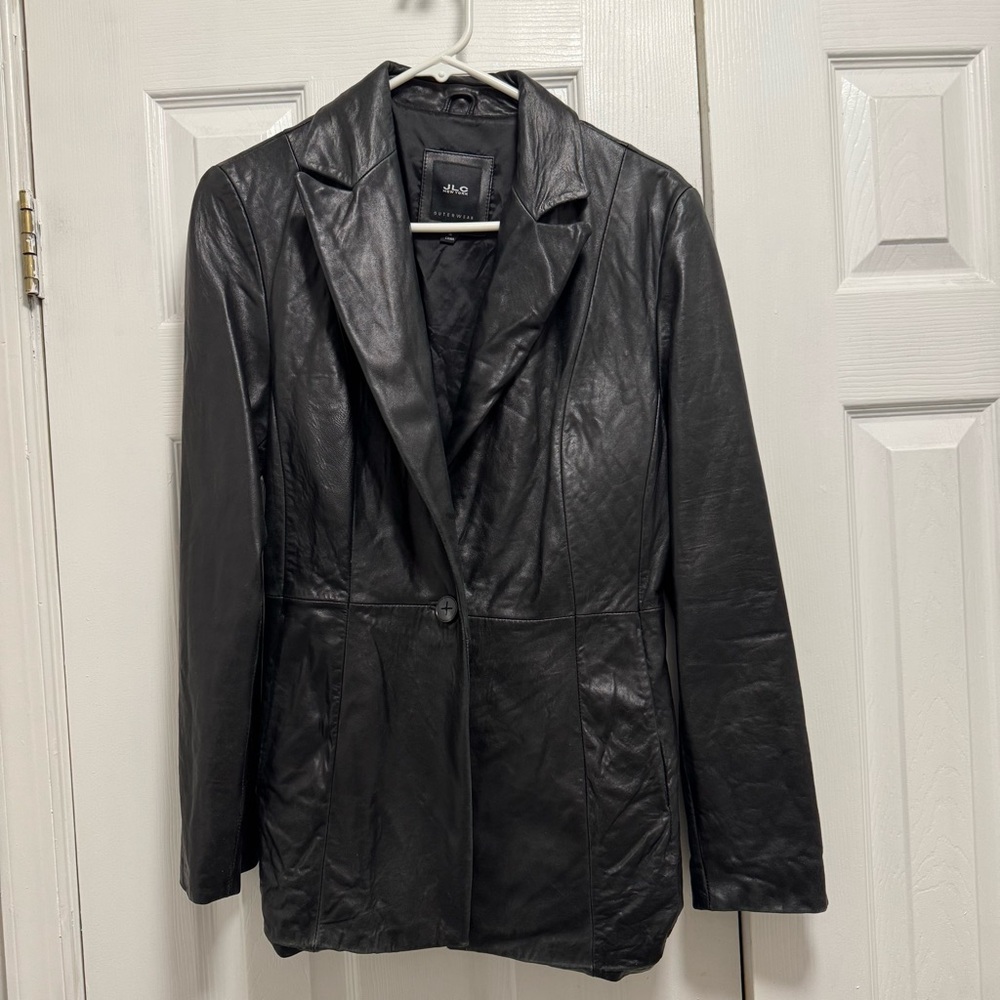 JLC New York leather blazer jacket